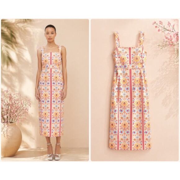 Hill House Dresses & Skirts - Hill House The Iris Pink Floral Midi Dress NWT